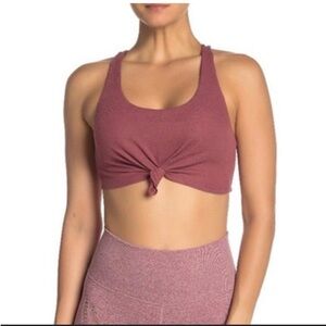 ALO Yoga Dusty Rose Knotted Sports Bra
